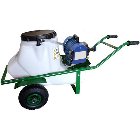 Carretilla sulfatadora 60L motor Eléctrico 30bar 10L. 2 ruedas