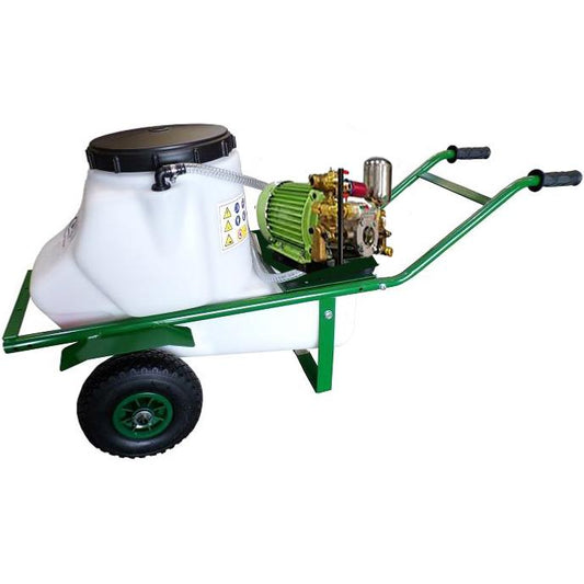 Carretilla sulfatadora 60L motor Eléctrico 40bar 10L. 2 ruedas