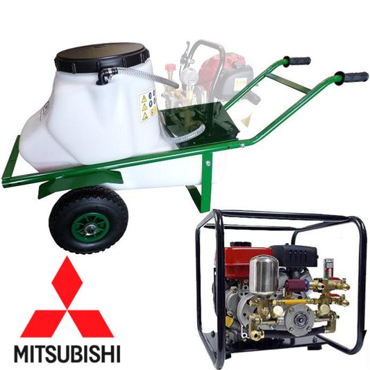 Carretilla sulfatadora motor Mitsubishi 60L 40bar 15ltr/min 2 ruedas