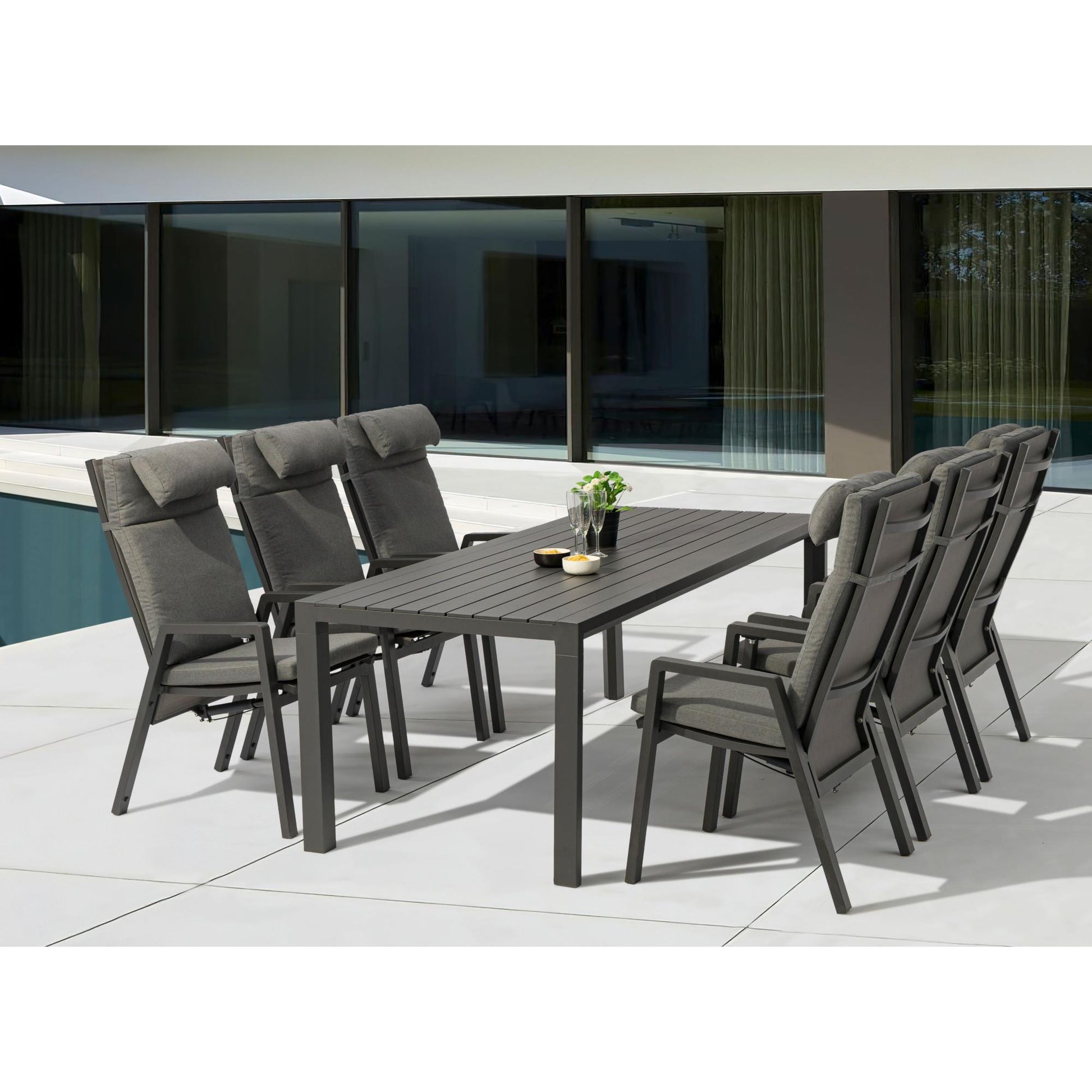 Sillón de comedor Albury aluminio antracita