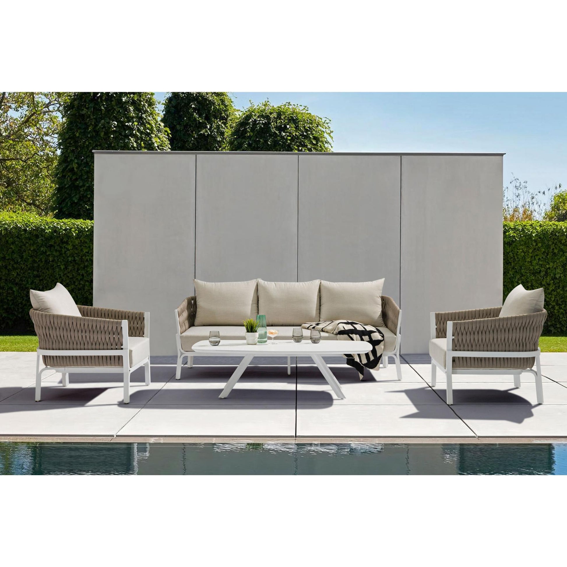 Mesa  de centro Anmore  aluminio blanco