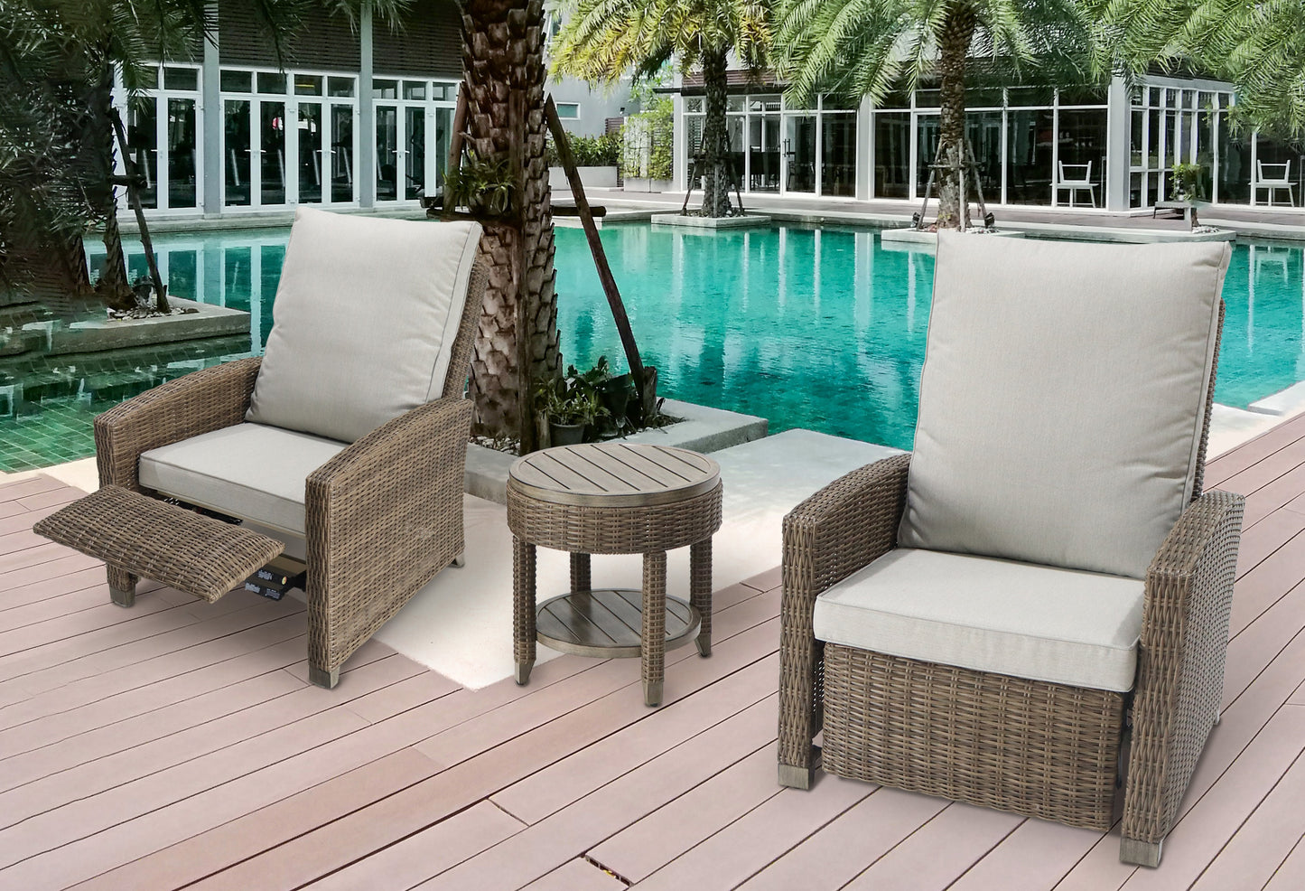 Butaca Relax Brent aluminio y rattán sintético