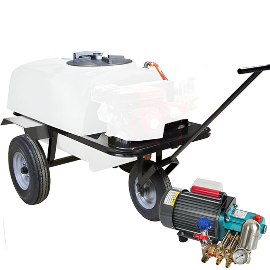 Carretilla sulfatadora fumigadora 3 ruedas 200 300 400L Motor Eléctrico trifásico 50bar 25ltr/min