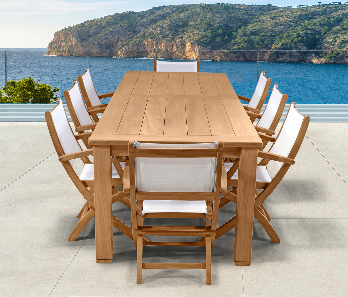 Silla plegable con brazos Candon textilene blanco