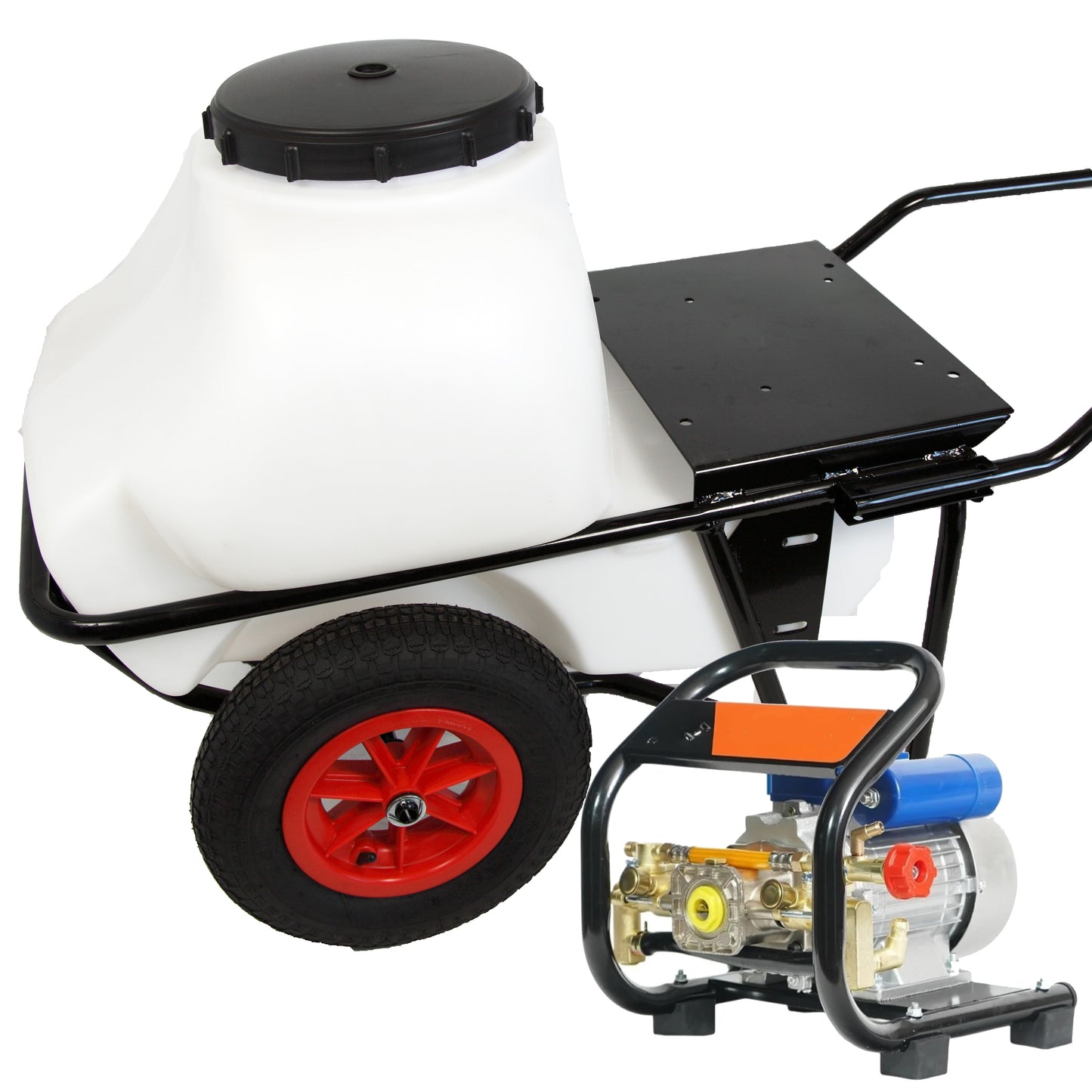 Carretilla fumigadora 100L motor Eléctrico 750w 25bar 7l/min. 2 ruedas