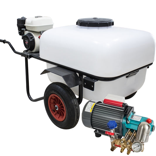 Carretilla Sulfatadora 200L 2 ruedas Motor Eléctrico trifásico 50bar 25ltr/min