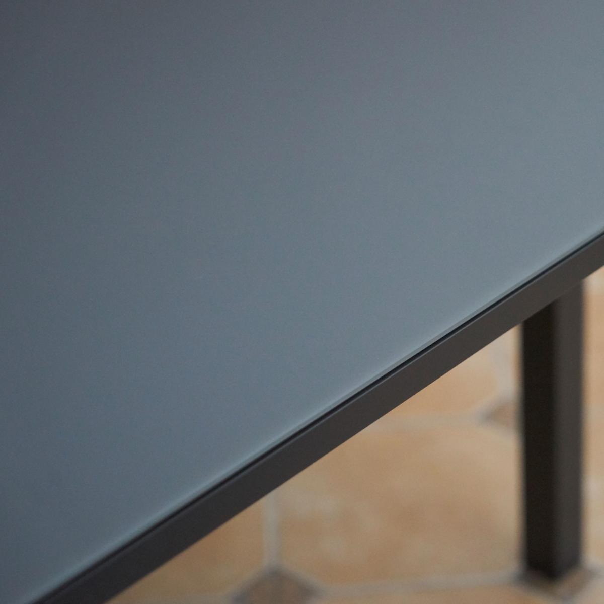 Mesa de comedor Adin 90*90 cm aluminio y cristal antracita