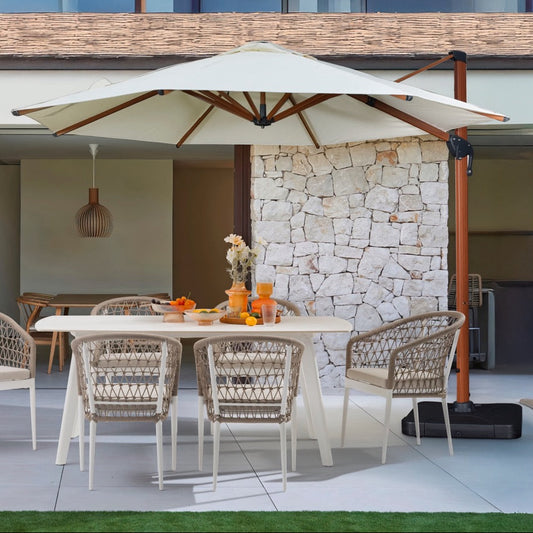 Sombrilla Igris octogonal Ø 350 cm con pie lateral y base rellenable de 150 kg