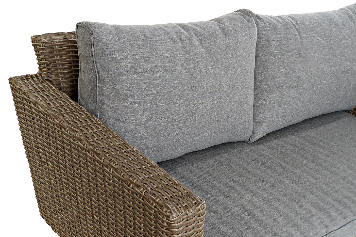 Conjunto Relax Jardín Ratán Sintético Sofá 2P + 2 Sillones + Mesa Cristal