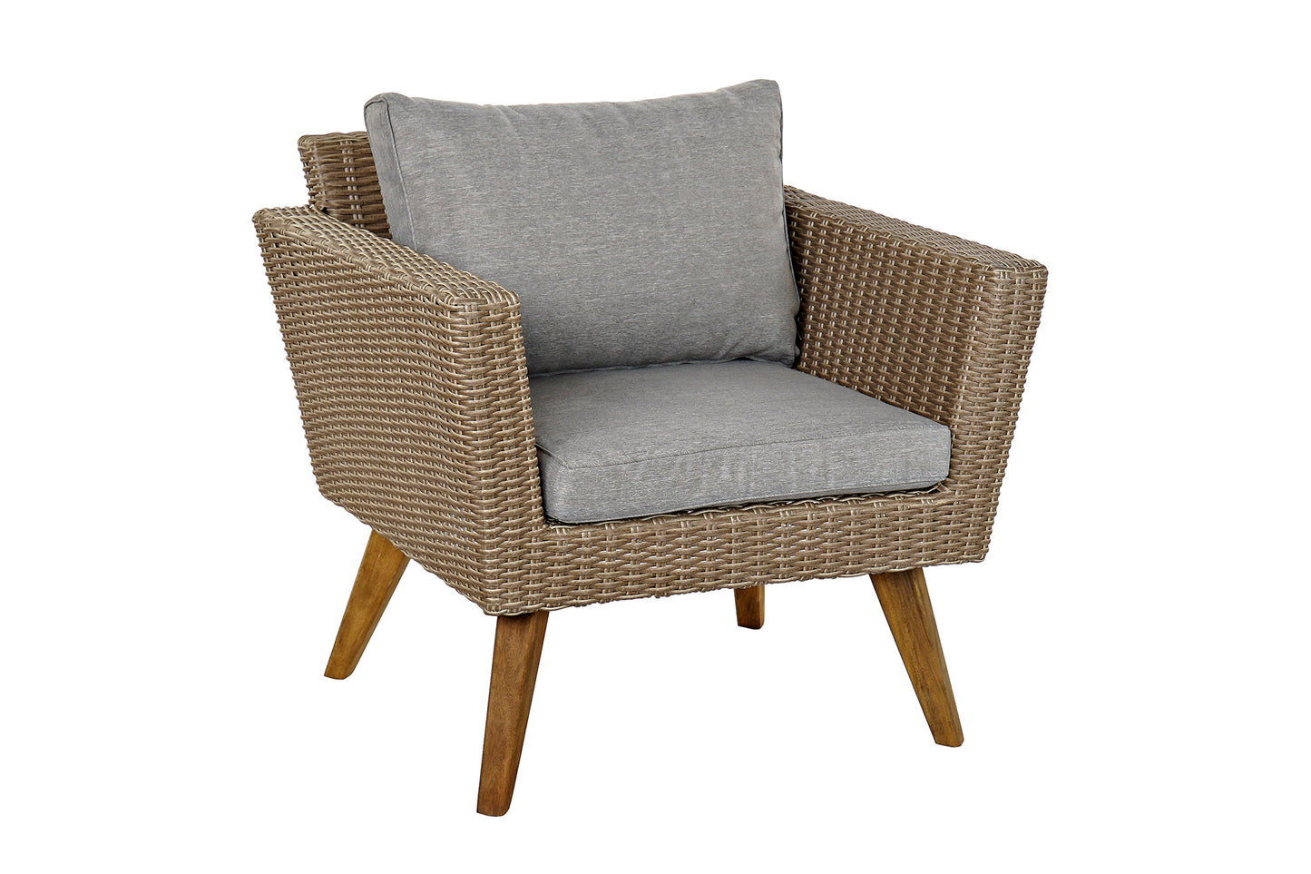Conjunto Relax Jardín Ratán Sintético Sofá 2P + 2 Sillones + Mesa Cristal