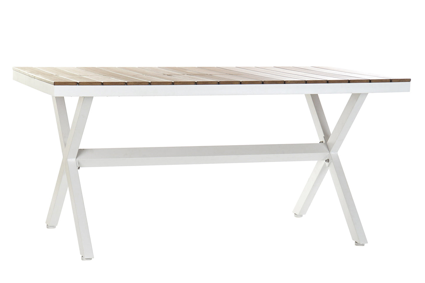 Mesa de Comedor Exterior Rectangular Aluminio Blanco 160x90 cm
