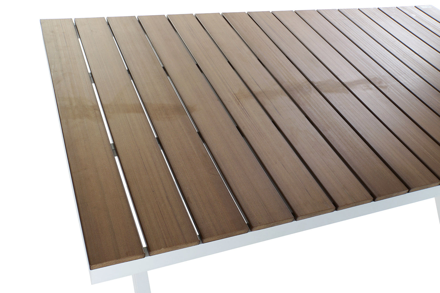 Mesa de Comedor Exterior Rectangular Aluminio Blanco 160x90 cm