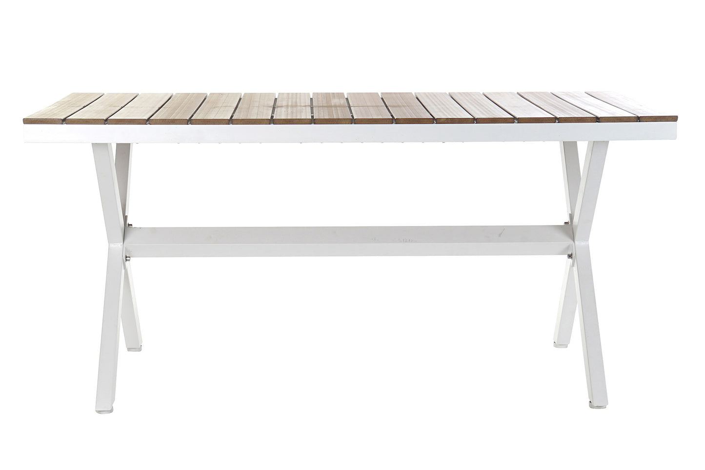Mesa de Comedor Exterior Rectangular Aluminio Blanco 160x90 cm