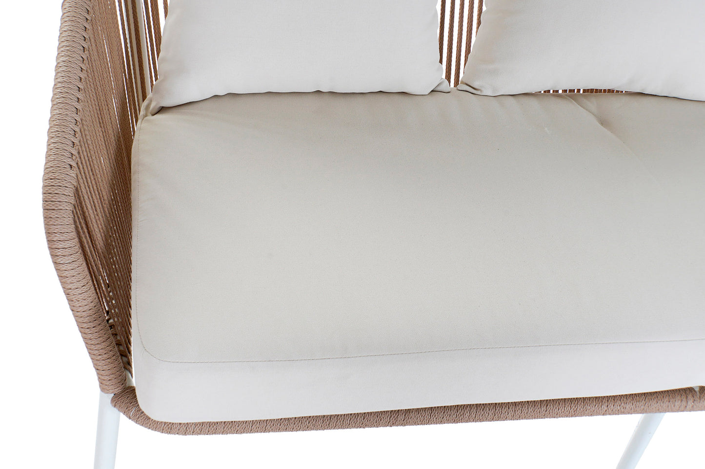 Conjunto Relax Jardín Aluminio y Cuerda Sofá + 2 Sillones + Mesa