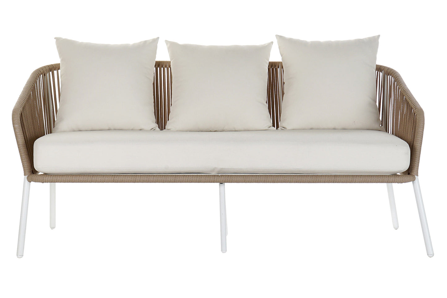 Conjunto Relax Jardín Aluminio y Cuerda Sofá + 2 Sillones + Mesa