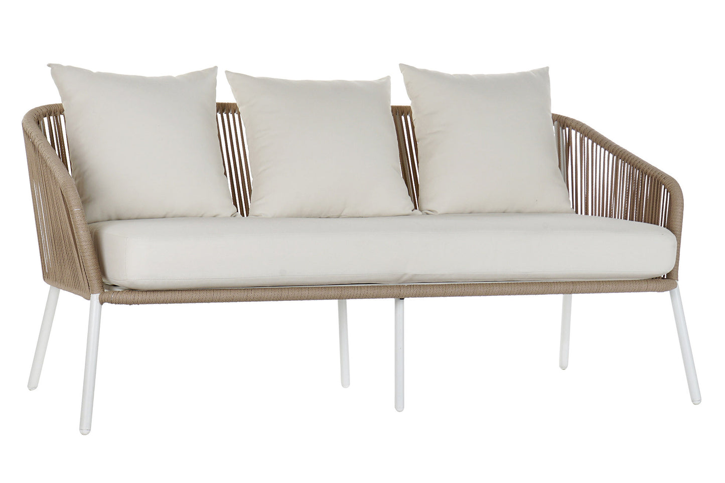 Conjunto Relax Jardín Aluminio y Cuerda Sofá + 2 Sillones + Mesa