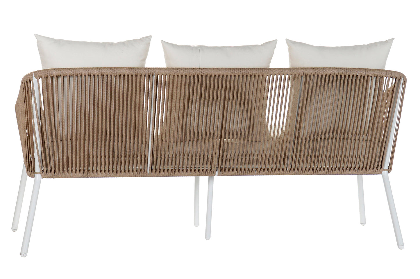 Conjunto Relax Jardín Aluminio y Cuerda Sofá + 2 Sillones + Mesa