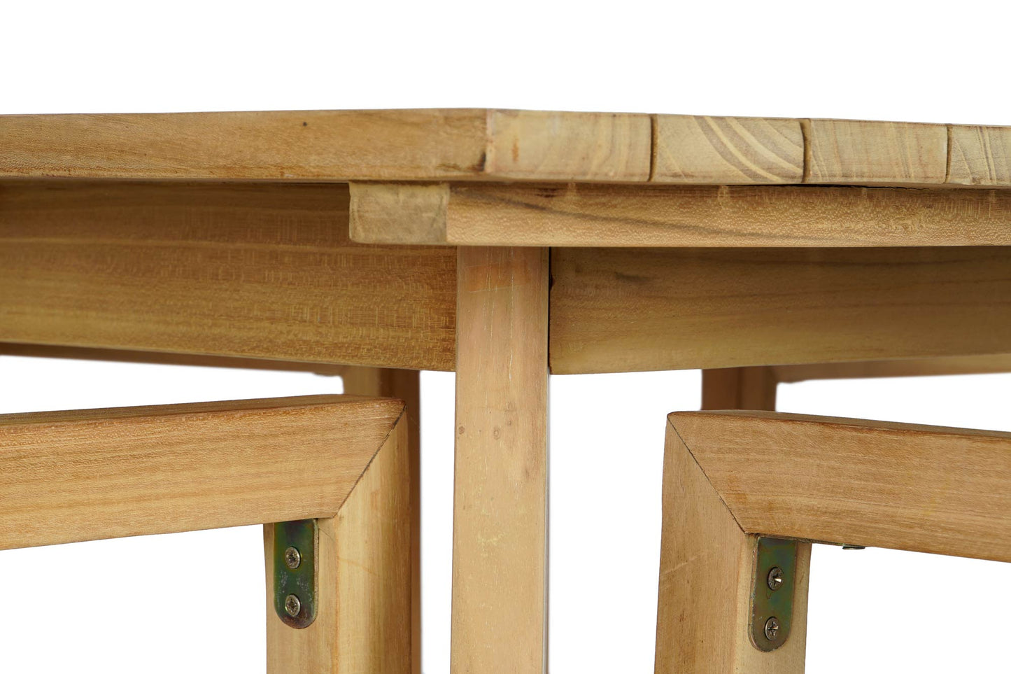 Conjunto Comedor Jardín Teca y Cuerda Mesa 90x90 cm + 4 Sillas