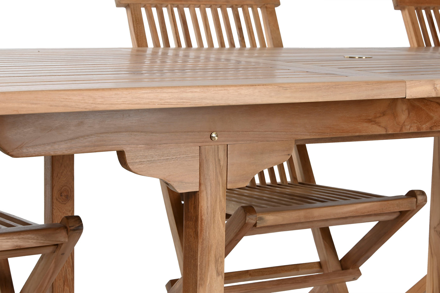 Conjunto Comedor Jardín Teca Grado A Mesa Extensible 180/240x100 cm + 8 Sillas