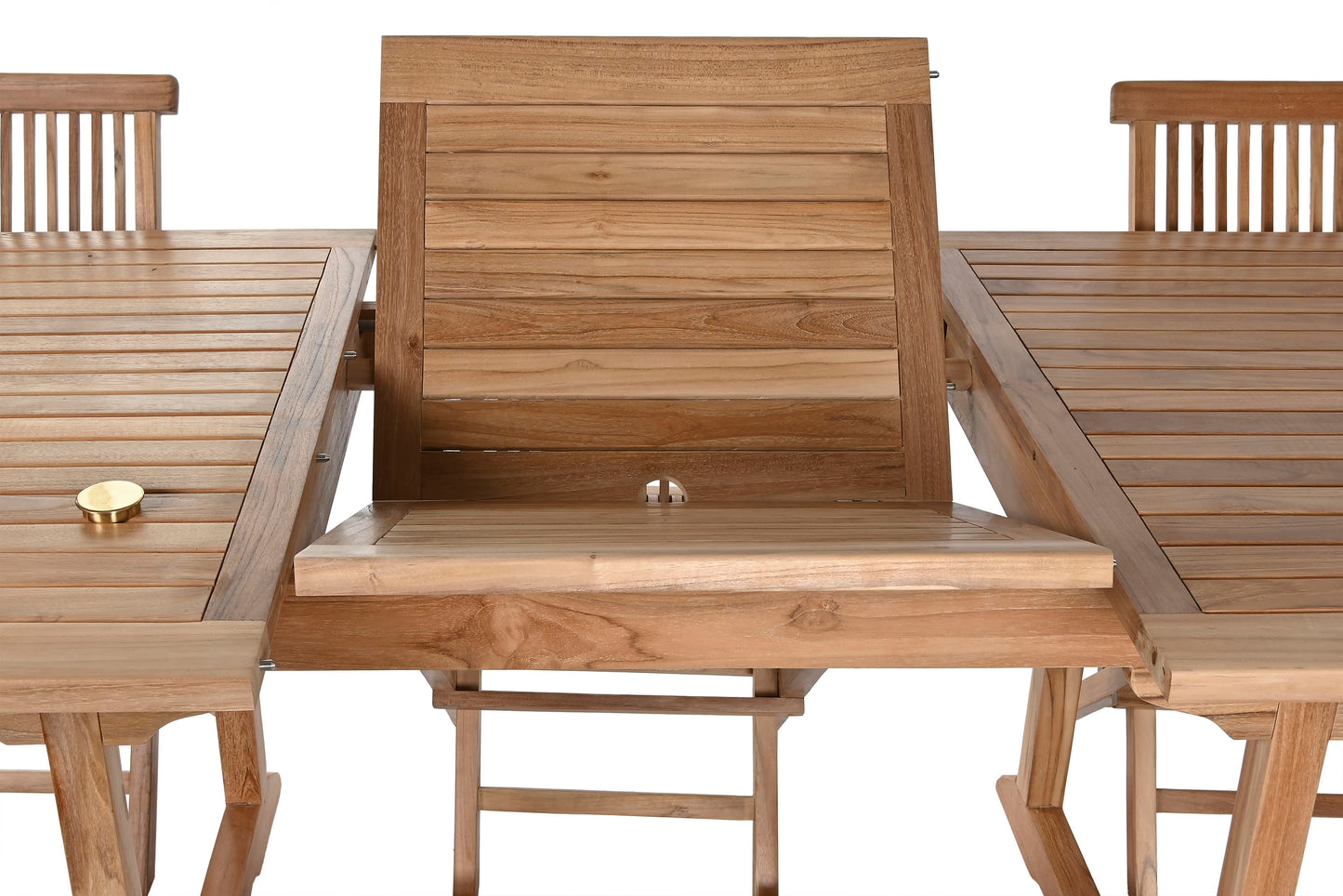 Conjunto Comedor Jardín Teca Grado A Mesa Extensible 180/240x100 cm + 8 Sillas