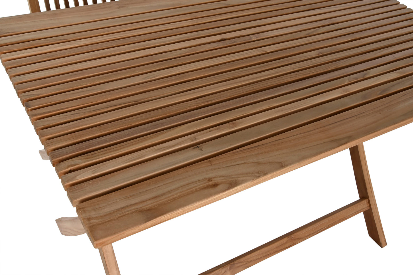 Conjunto Comedor Jardín Plegable Teca Grado A Mesa 120x70 cm + 4 Sillas