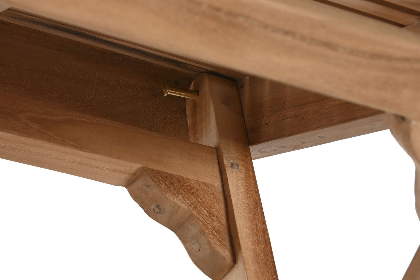 Conjunto Comedor Jardín Plegable Teca Grado A Mesa 120x70 cm + 4 Sillas