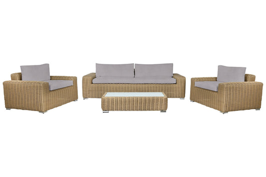 Conjunto de Jardín 4 Piezas | Fibra Sintética Artesanal Imitación Natural y Olefina