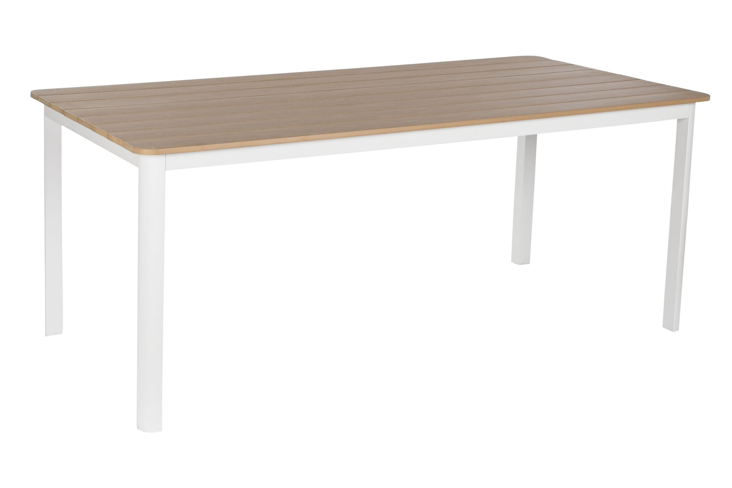 Conjunto Comedor Aluminio y Cuerda de Resina Imitación Madera + 6 Sillas