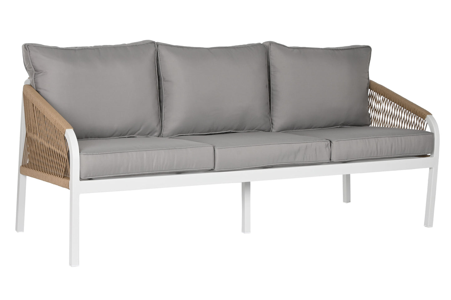 Conjunto Relax Jardín Aluminio y Cuerda. Sofá + 2 Sillones + Mesa
