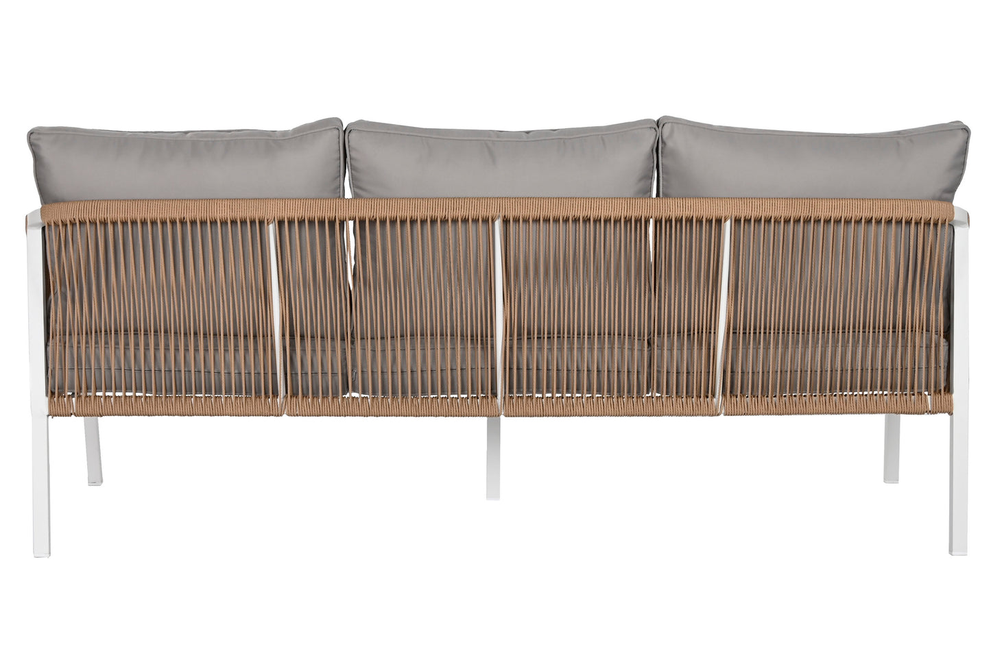 Conjunto Relax Jardín Aluminio y Cuerda. Sofá + 2 Sillones + Mesa