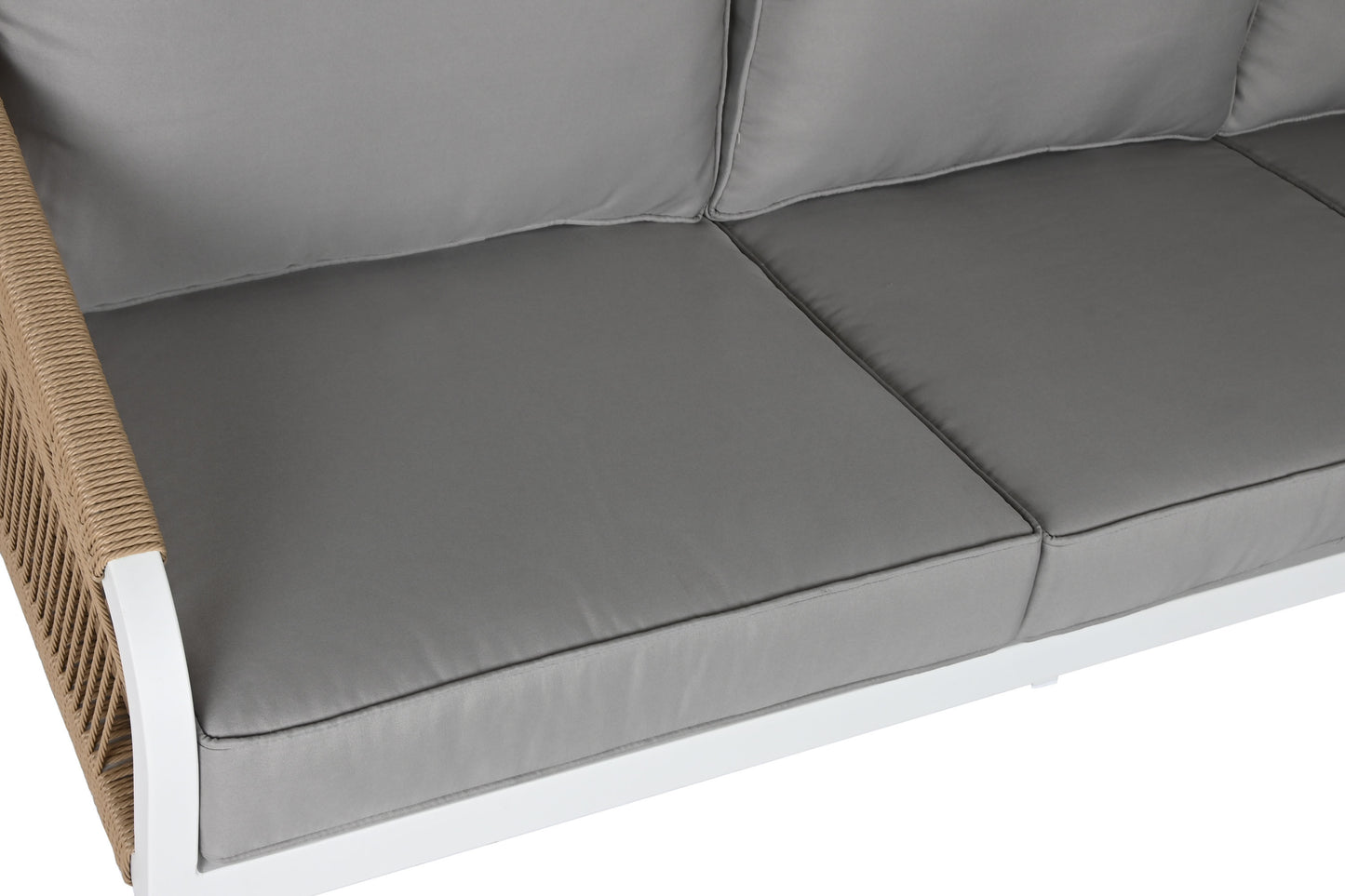 Conjunto Relax Jardín Aluminio y Cuerda. Sofá + 2 Sillones + Mesa