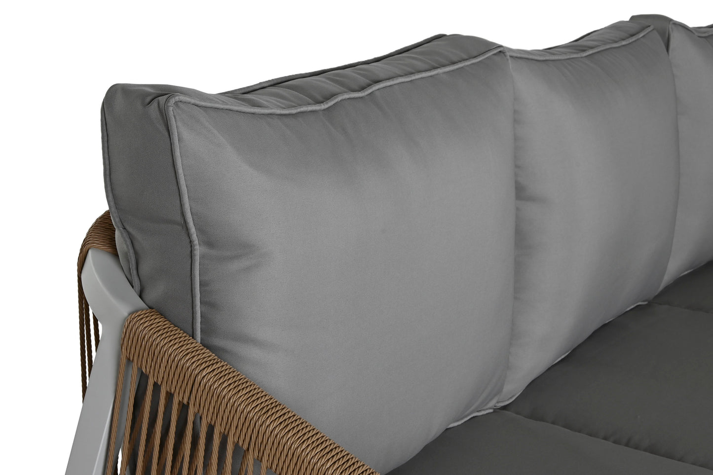 Conjunto Relax Jardín Aluminio y Cuerda. Sofá + 2 Sillones + Mesa