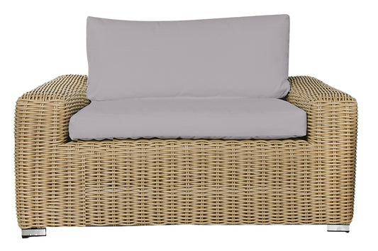 Sillón 1 Plaza Ratán Sintético Marrón Claro con Cojín