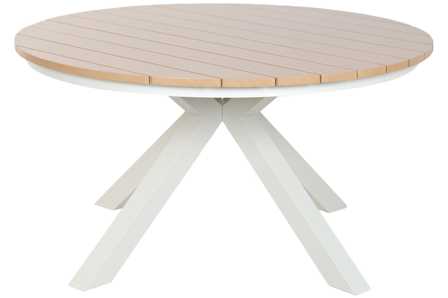 Mesa de Comedor Exterior Redonda Aluminio Blanco Ø140 cm