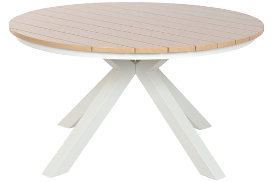 Mesa de Comedor Exterior Redonda Aluminio Blanco Ø140 cm