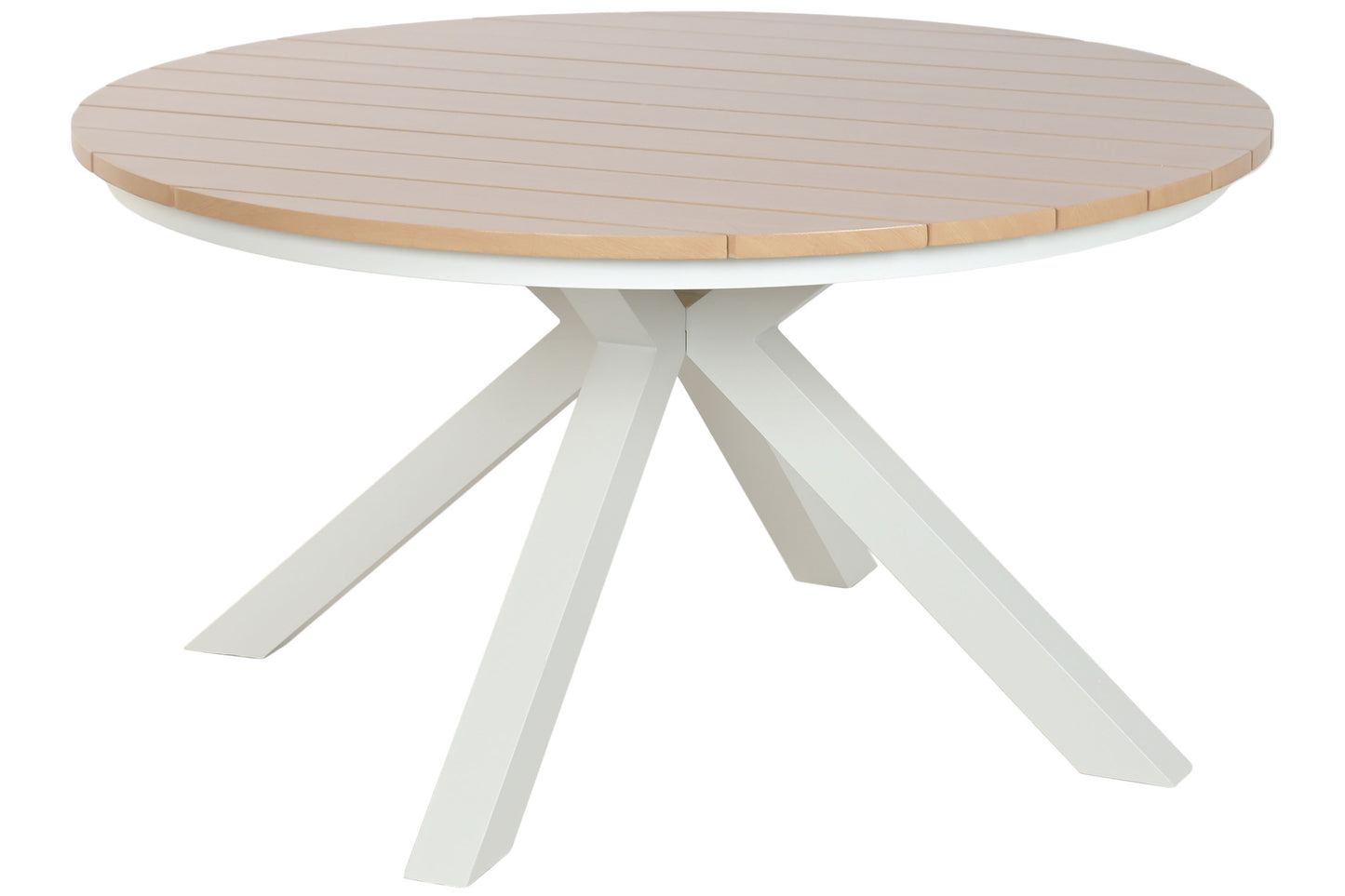Mesa de Comedor Exterior Redonda Aluminio Blanco Ø140 cm