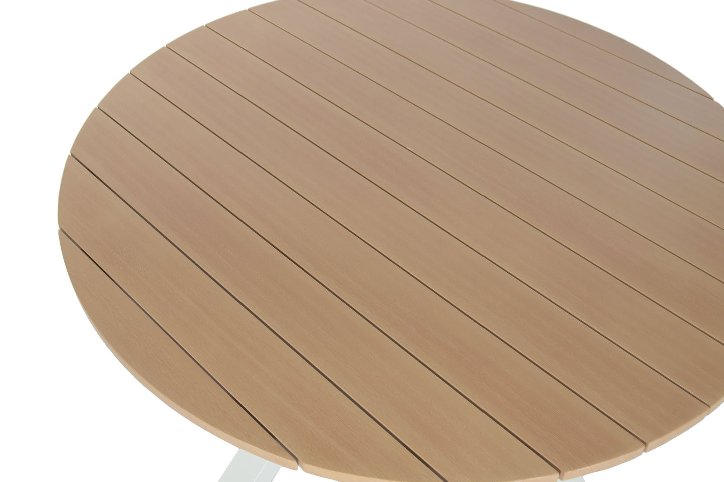 Mesa de Comedor Exterior Redonda Aluminio Blanco Ø140 cm