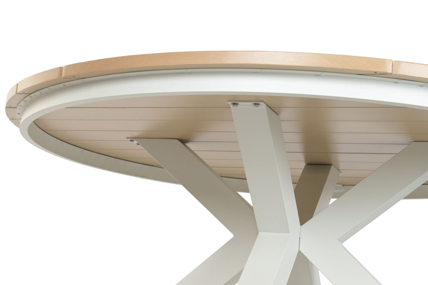 Mesa de Comedor Exterior Redonda Aluminio Blanco Ø140 cm