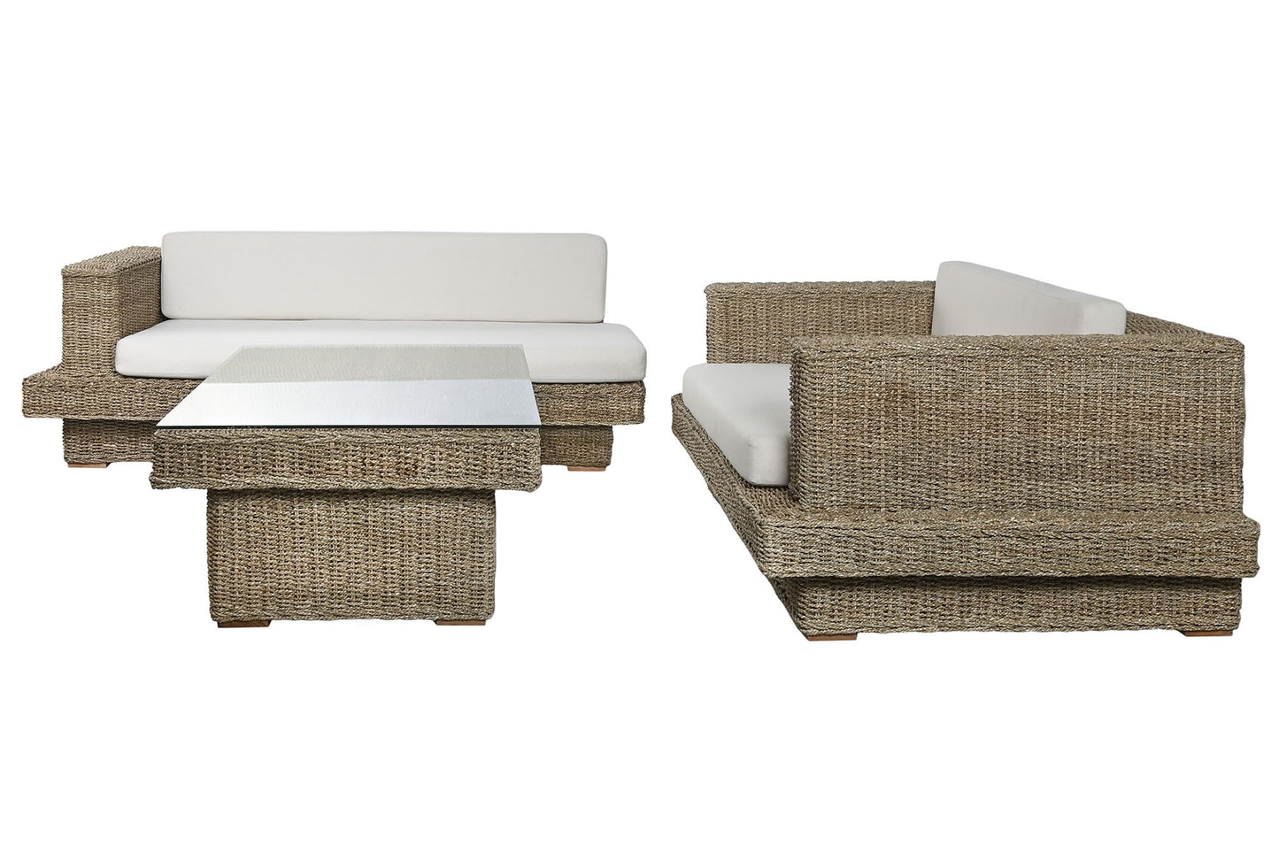 Rinconera Modular de Jardín 2 Módulos | Fibra Natural de Teca Artesanal