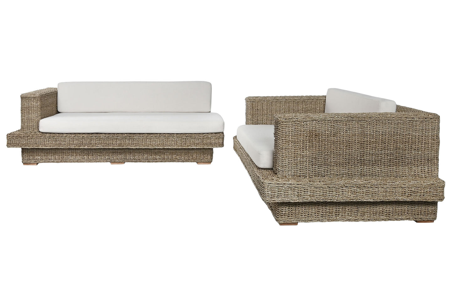 Rinconera Modular de Jardín 2 Módulos | Fibra Natural de Teca Artesanal