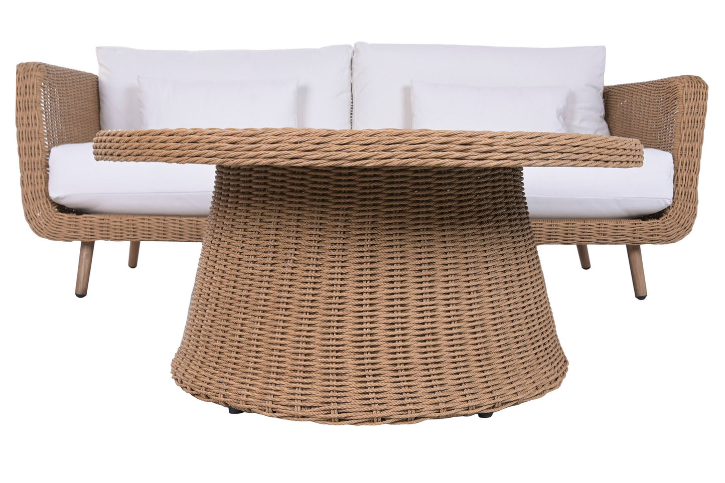 Conjunto de Jardín 4 Piezas Fibra Sintética Imitación Natural