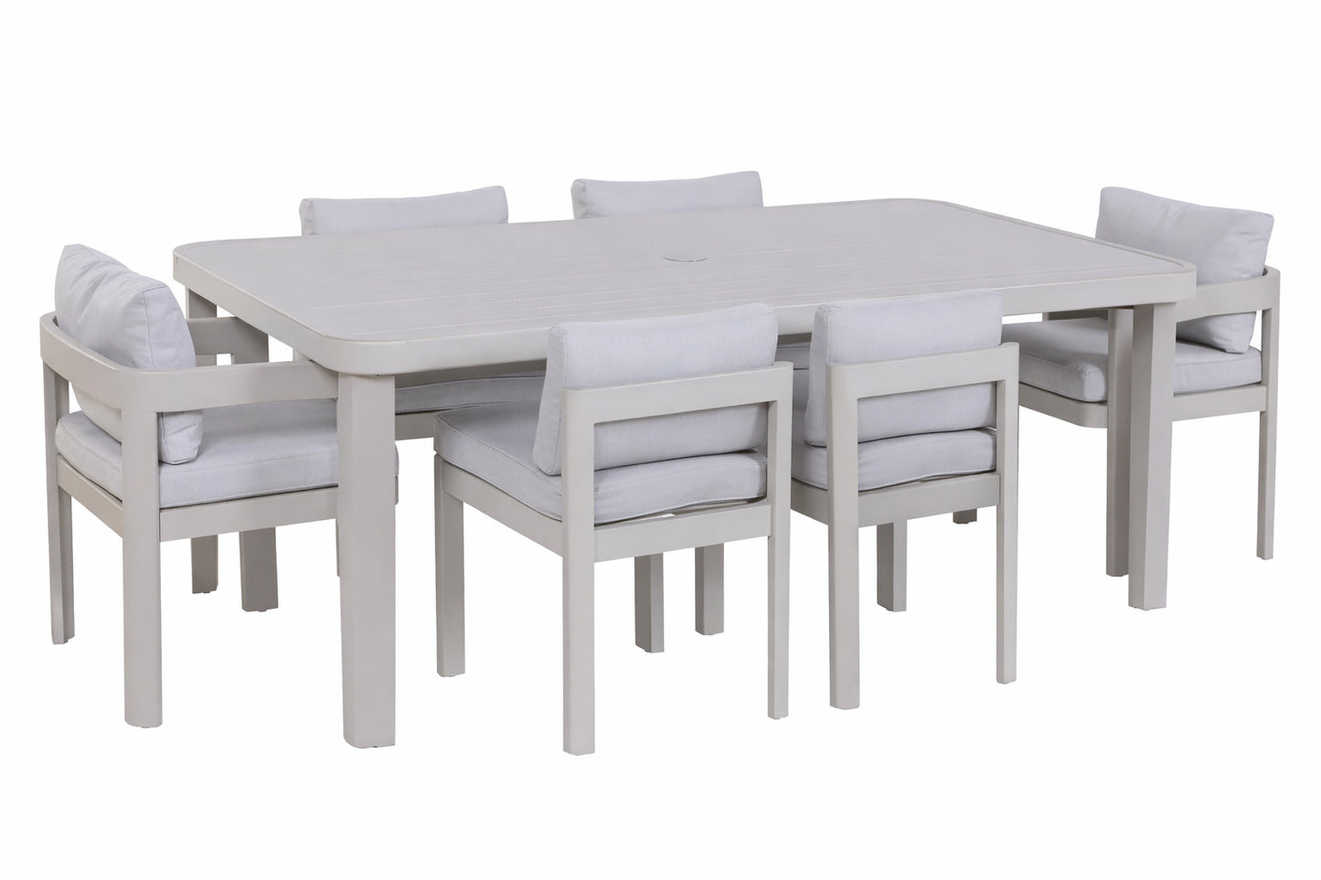 Conjunto Comedor de Jardín 7 Piezas Aluminio Mesa + 6 Sillas