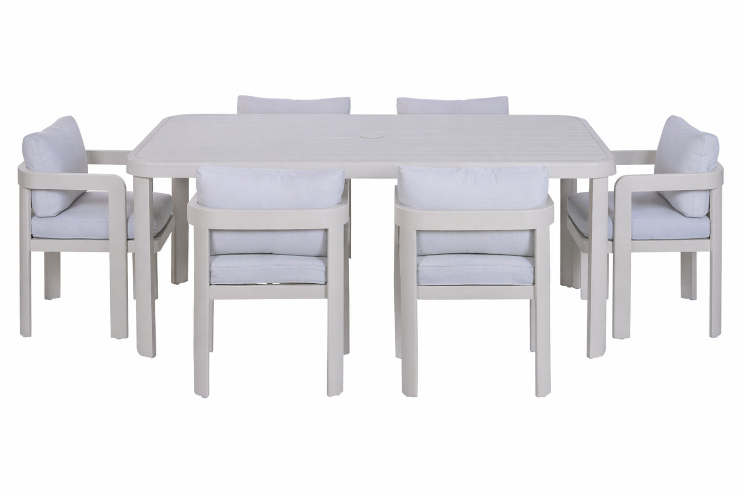 Conjunto Comedor de Jardín 7 Piezas Aluminio Mesa + 6 Sillas