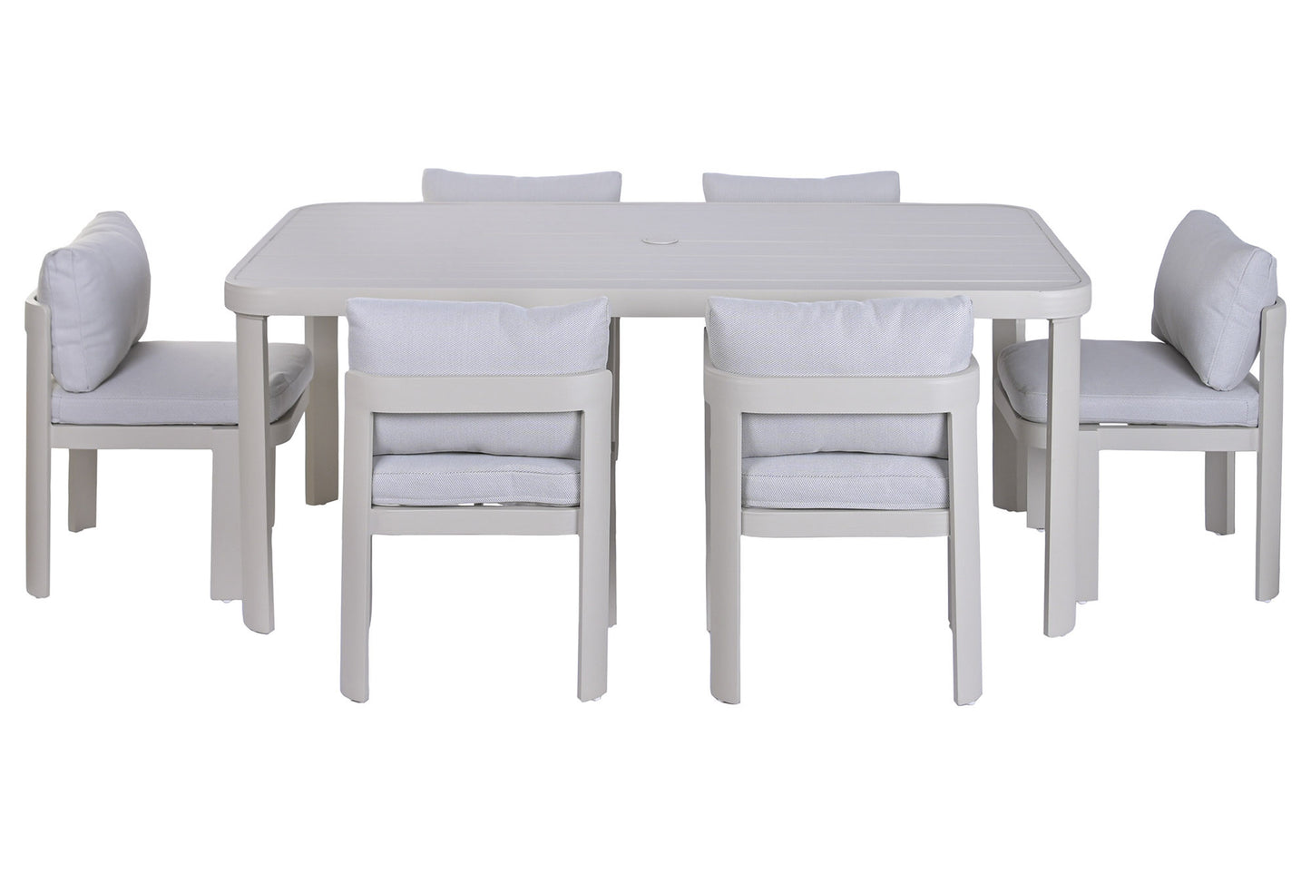 Conjunto Comedor de Jardín 7 Piezas Aluminio Mesa + 6 Sillas