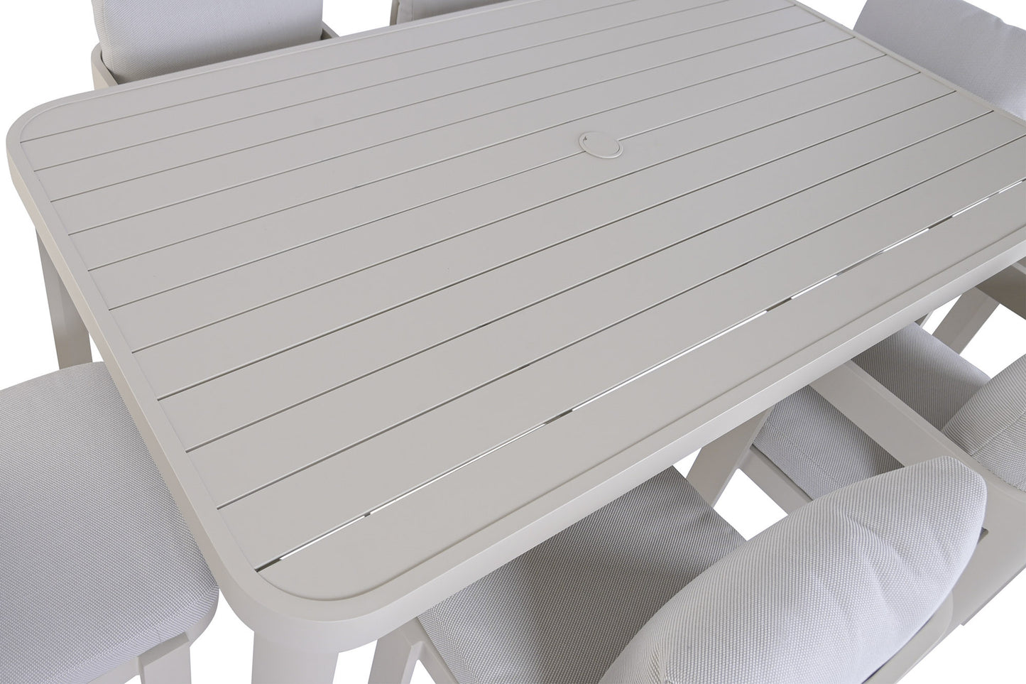 Conjunto Comedor de Jardín 7 Piezas Aluminio Mesa + 6 Sillas