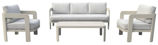 Conjunto Aluminio Sofá 3 Plazas + 2 Sillones + Mesa de centro