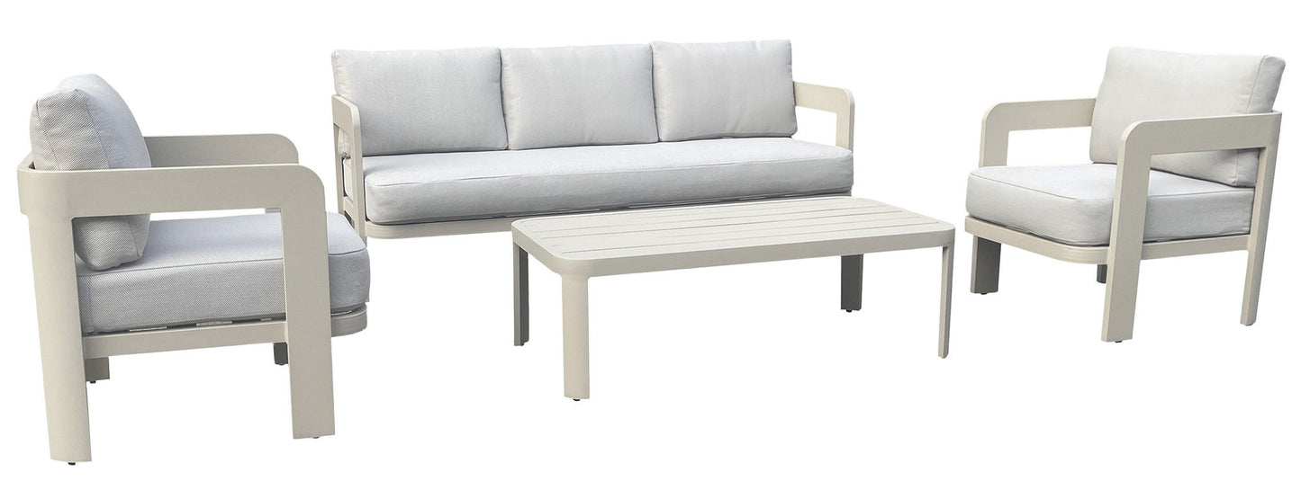 Conjunto Aluminio Sofá 3 Plazas + 2 Sillones + Mesa de centro