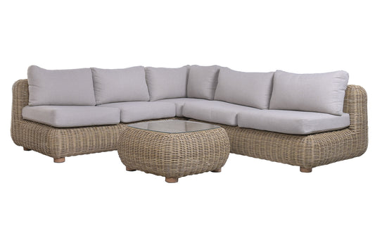 Sofa set 2 ratan sintetico 243x259x69 esquinero