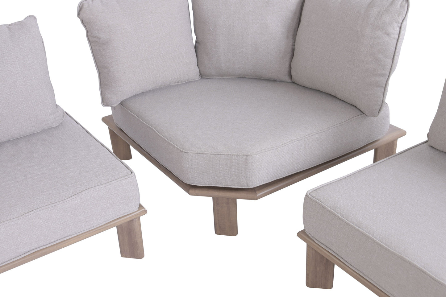 Rinconera Modular de Jardín 4 Piezas Aluminio Imitación Madera 290x290x68