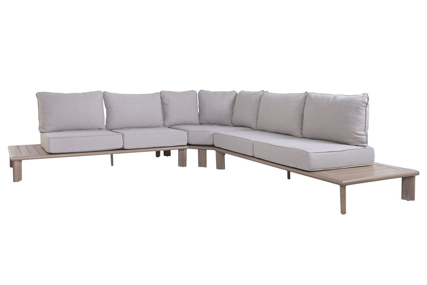 Rinconera Modular de Jardín 4 Piezas Aluminio Imitación Madera 290x290x68